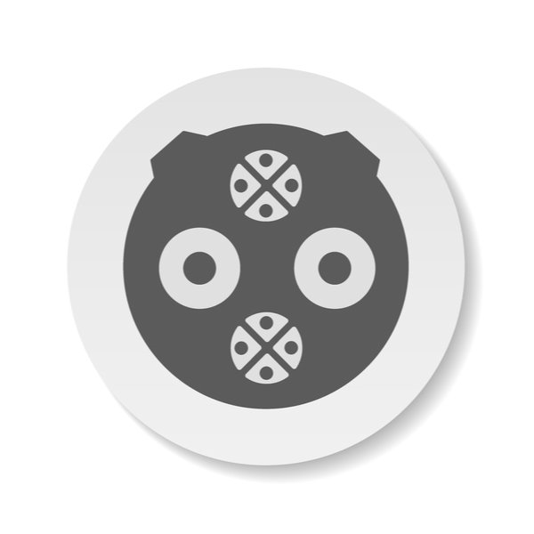 Illustration showing the head-on view of the CHAdeMO charging connector